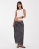 Muse Assembly Muse Assembly satin lace trim polly skirt in gray - 1