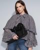 Muse Assembly Muse Assembly Selena boho ruffle blouse in blue/brown check-Multi - 1