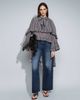 Muse Assembly Muse Assembly Selena boho ruffle blouse in blue/brown check-Multi - 2