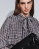 Muse Assembly Muse Assembly Selena boho ruffle blouse in blue/brown check-Multi - 3