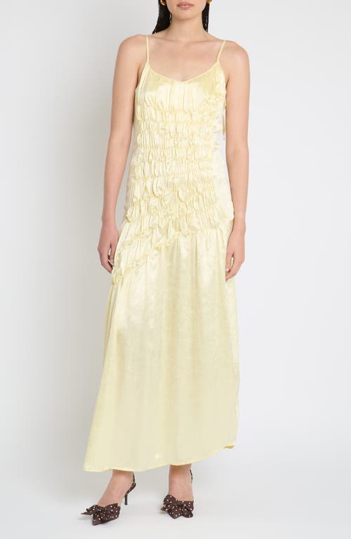 Muse Assembly Muse Assembly Shirred Crushed Satin Midi Dress