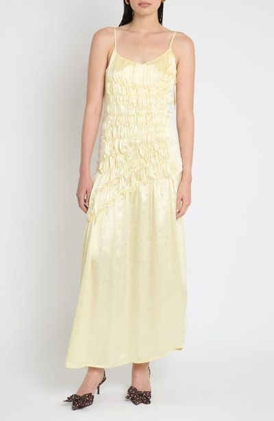 Muse Assembly Muse Assembly Shirred Crushed Satin Midi Dress