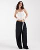 Muse Assembly Muse Assembly shirred taffeta top with waist tie in white - 3