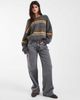 Muse Assembly Muse Assembly striped hattie knit sweater in gray-Multi - 3