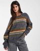 Muse Assembly Muse Assembly striped hattie knit sweater in gray-Multi - 4