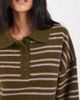 Muse Assembly Muse Assembly Sydney rugby knit sweater in pink/green stripe-Multi - 4