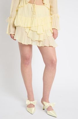 Muse Assembly Muse Assembly Tiered Ruffle Miniskirt