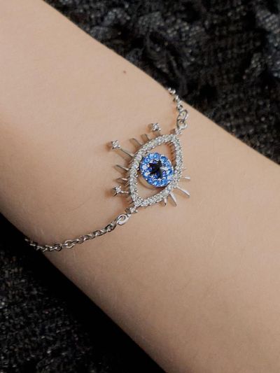 MUSE BY ROSE SAPPHIRE EYE LOGO BRACELET [SILVER]