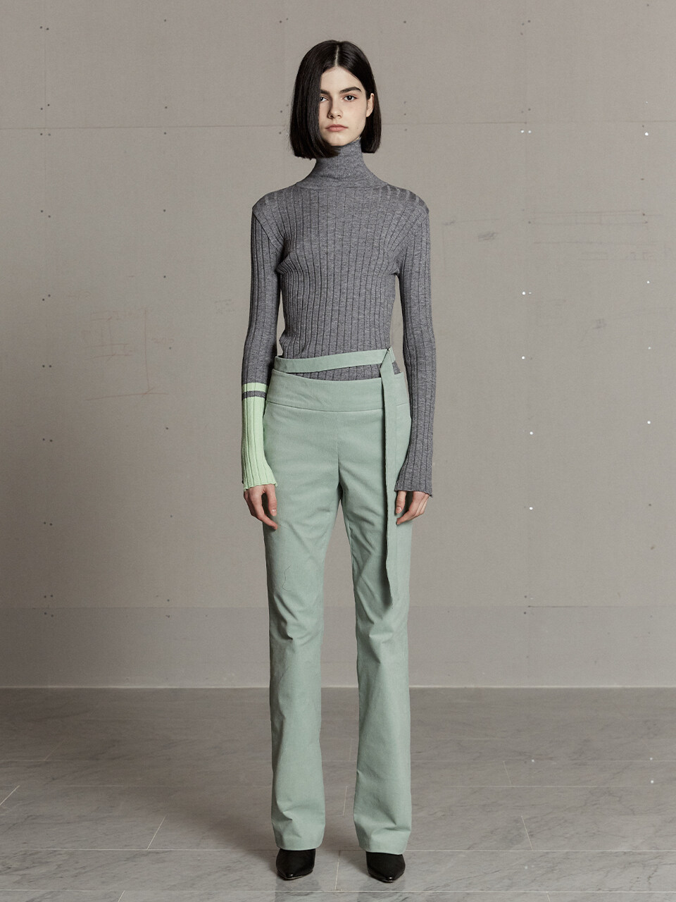MUSEE Boots-cut Corduroy Pants_Mint