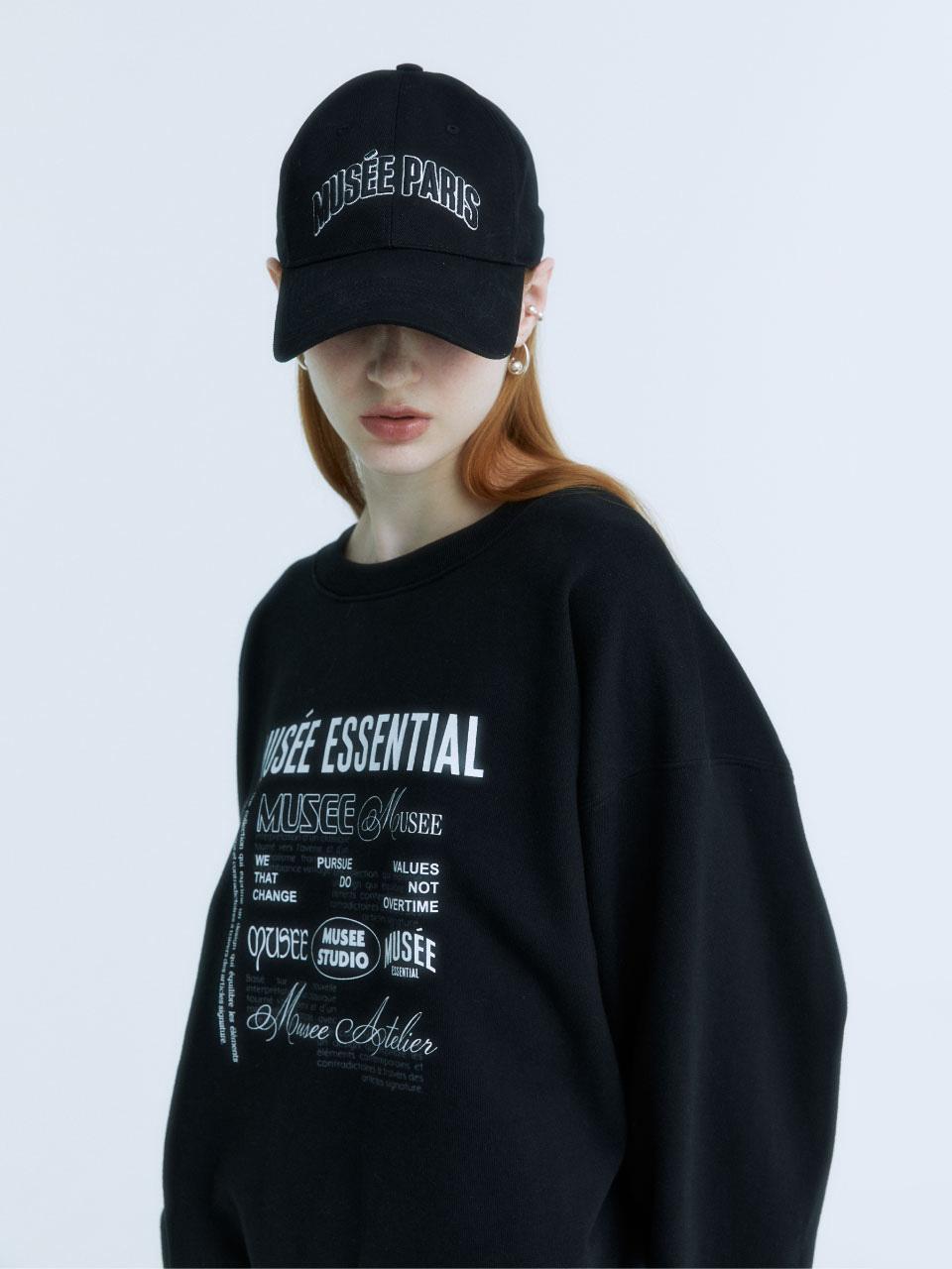 MUSEE Cotton Logo Patch Ball Cap [Black]