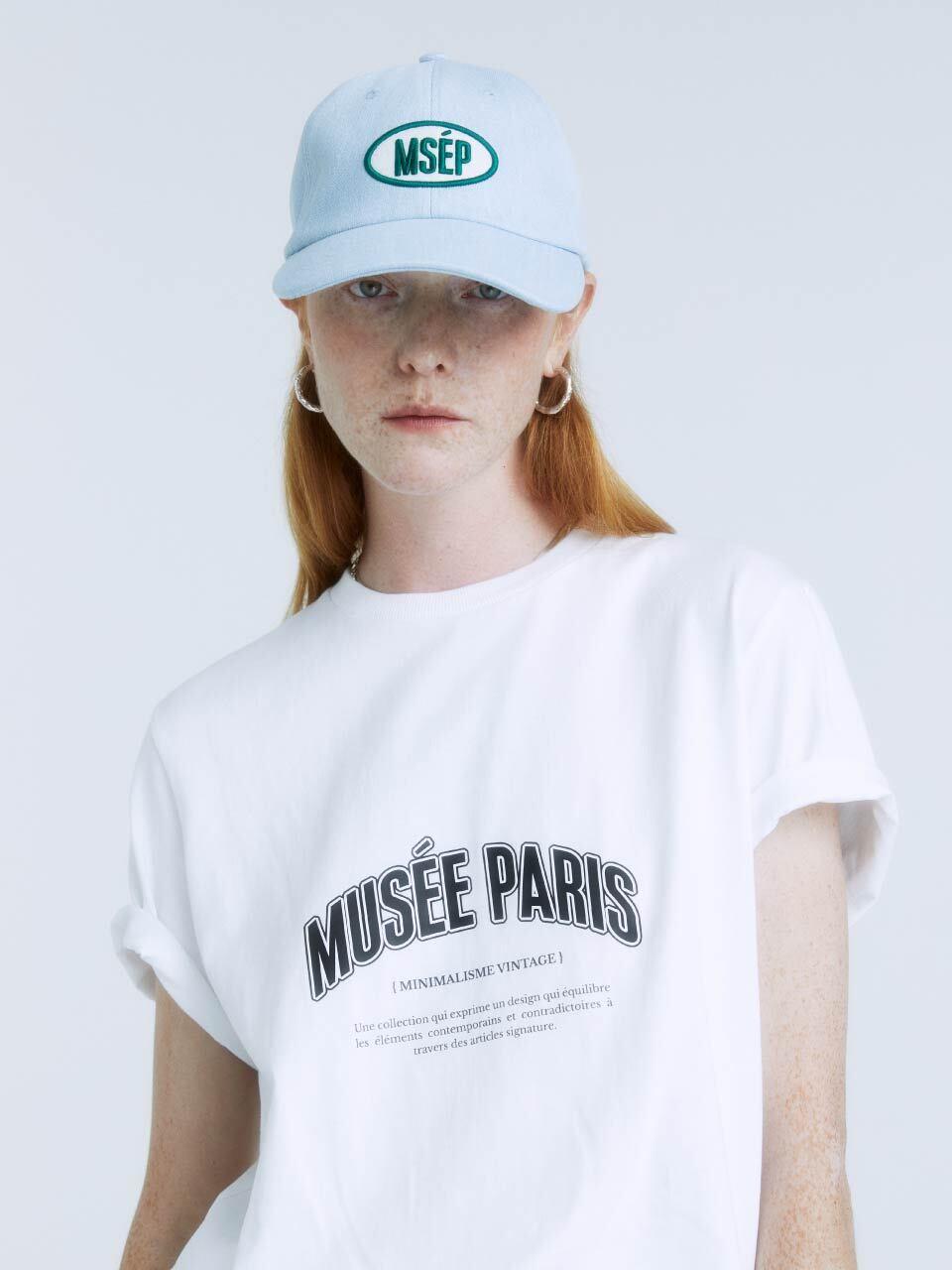 MUSEE Logo Patch Cotton Denim Ball Cap [Light Blue]