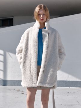 MUSEE NU MOUTON Faux-Shearing Reversible Mustang Coat