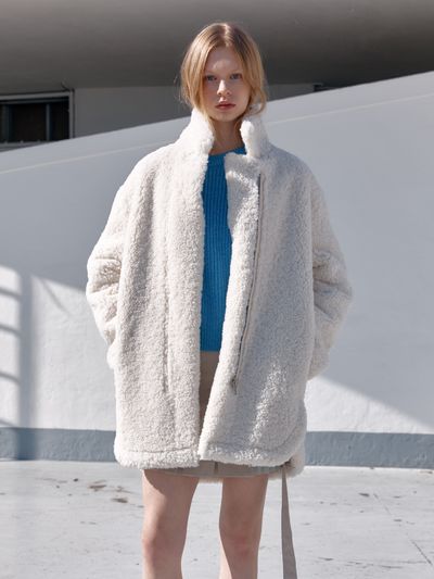 MUSEE NU MOUTON Faux-Shearing Reversible Mustang Coat