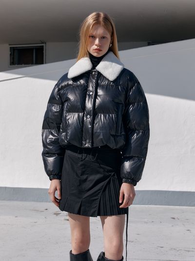 MUSEE PARC Down Faux-Shearing Collar Puffer Jacket