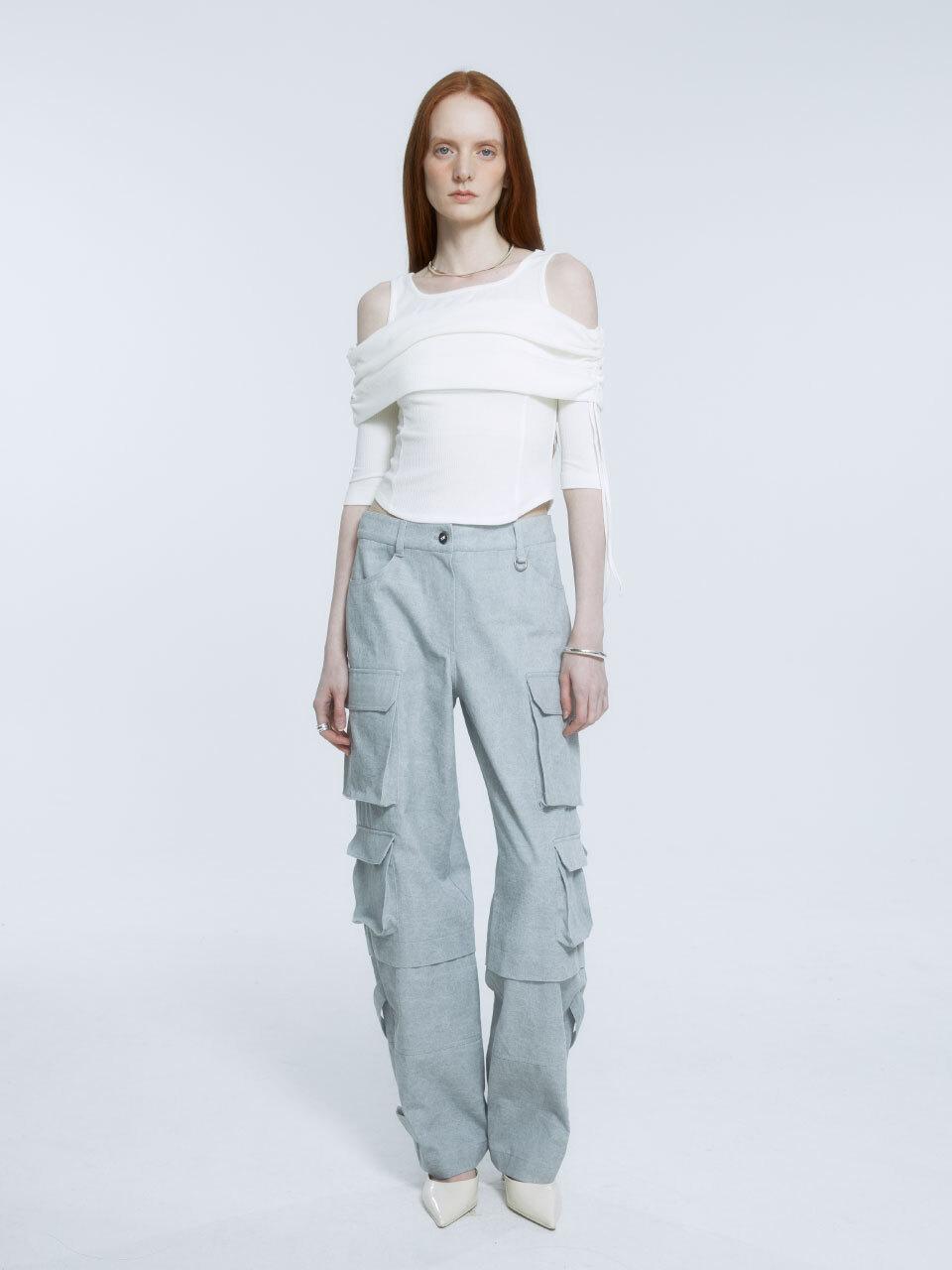 MUSEE PROUVE Denim Cargo Pants_Gray