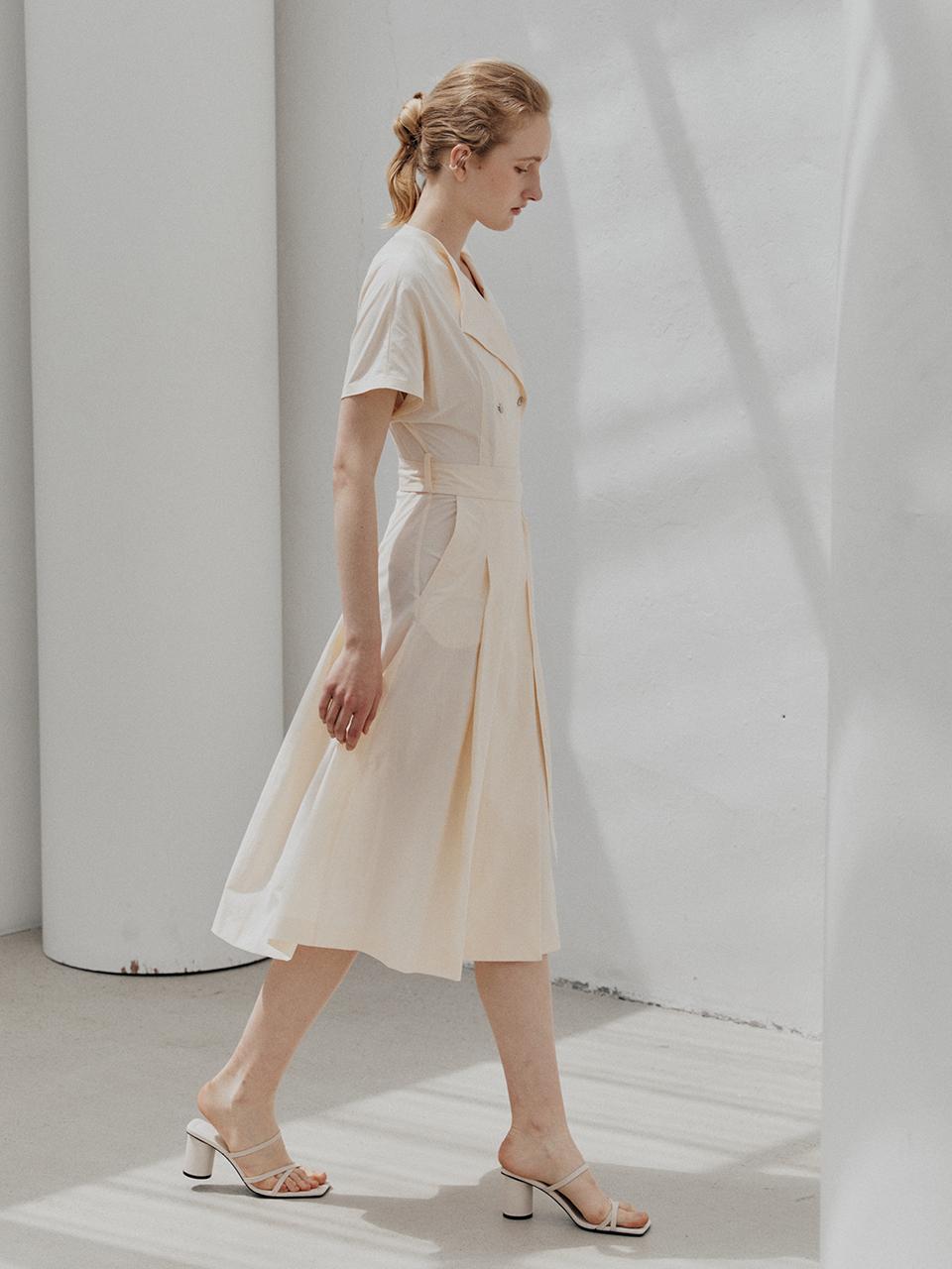 MUSEE ROW Double Breasted Belted Dress