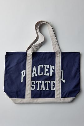 Museum of Peace & Quiet Museum Of Peace & Quiet Peaceful State Tote Bag in Navy, Men's at Urban Outfitters