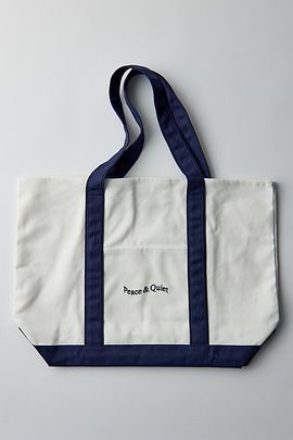 Museum of Peace & Quiet Museum Of Peace & Quiet Stencil Logo Tote Bag in Navy, Men's at Urban Outfitters
