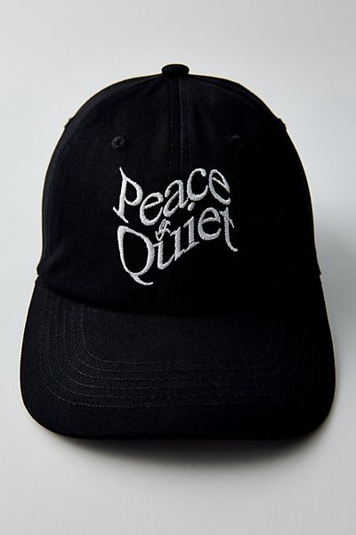 Museum of Peace & Quiet Museum Of Peace & Quiet Warped Text Dad Hat in Black, Men's at Urban Outfitters