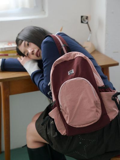 muwm Versatile Sustainable Recycled Nylon Sling Backpack [RED]