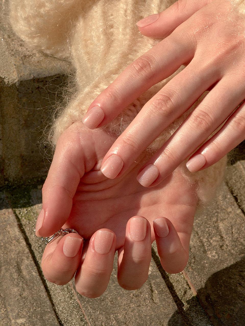 MUZMAK Resizable Nail Tip PINK Glitter (Short Square)