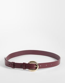 My Accessories My Accessories belt in burgundy with gold buckle-Red