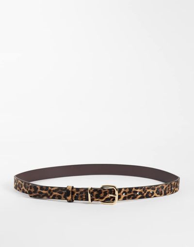 My Accessories My Accessories belt in leopard with gold buckle-Brown