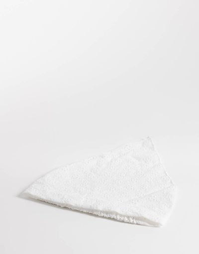 My Accessories My Accessories broderie anglais elastic bandana scarf in white