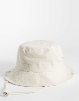 My Accessories My Accessories bucket hat with toggle in cream-White