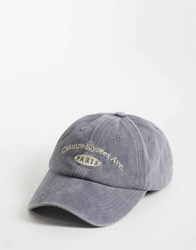 My Accessories My Accessories cap with Champs Elysees print in gray