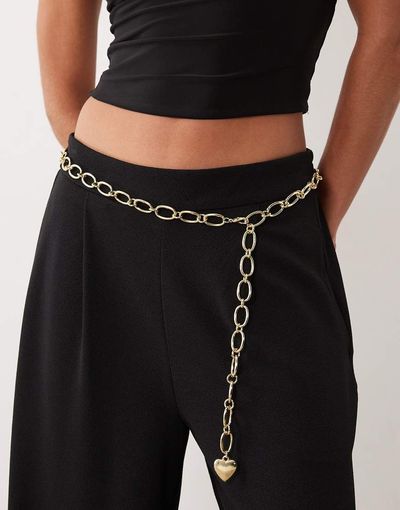 My Accessories My Accessories chain belt with heart charm in gold