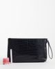 My Accessories My Accessories clutch bag in black faux croc - 4