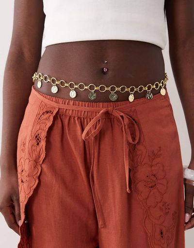 My Accessories My Accessories coin chain belt in gold