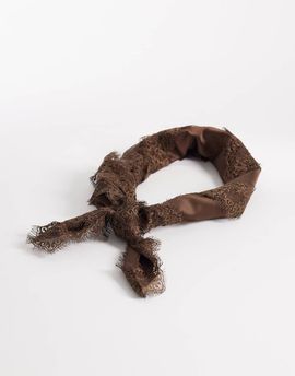 My Accessories My Accessories contrast lace trim bandana belt in brown
