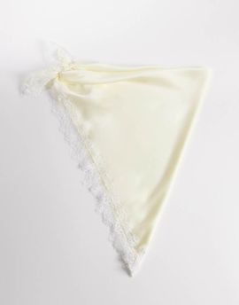 My Accessories My Accessories contrast lace trim bandana belt in cream-White