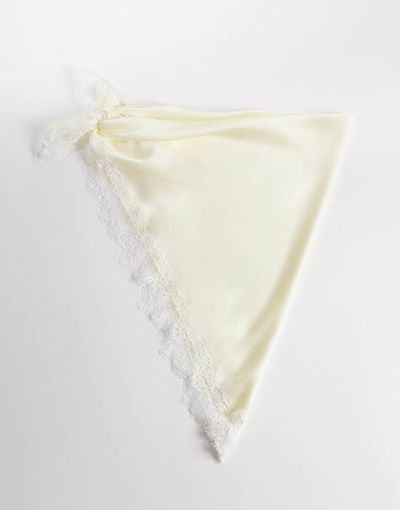 My Accessories My Accessories contrast lace trim bandana belt in cream-White