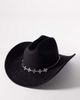 My Accessories My Accessories cowboy hat with silver crosses trim in black - 1