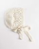 My Accessories My Accessories crochet bonnet hat in cream-White - 1