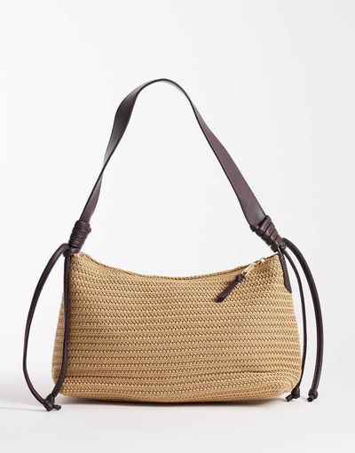 My Accessories My Accessories crochet shoulder bag in natural brown