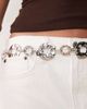 My Accessories My Accessories Curve oversized hammered circles belt in silver tone - 2