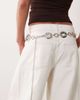 My Accessories My Accessories Curve oversized hammered circles belt in silver tone - 3
