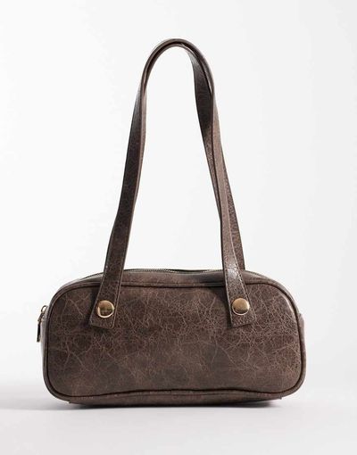 My Accessories My Accessories distressed east-west shoulder bag in brown
