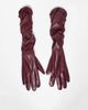 My Accessories My Accessories faux leather long ruched gloves in burgundy-Red - 1