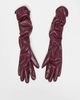 My Accessories My Accessories faux leather long ruched gloves in burgundy-Red - 3