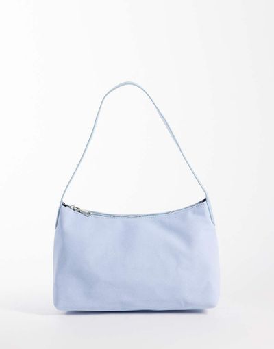 My Accessories My Accessories faux suede slouchy shoulder bag in blue