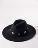 My Accessories My Accessories fedora gold studs hat in black - 1