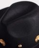 My Accessories My Accessories fedora gold studs hat in black - 2