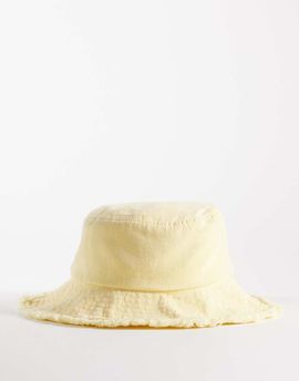 My Accessories My Accessories frayed edge bucket hat in butter yellow