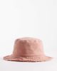 My Accessories My Accessories frayed edge bucket hat in clay pink - 1