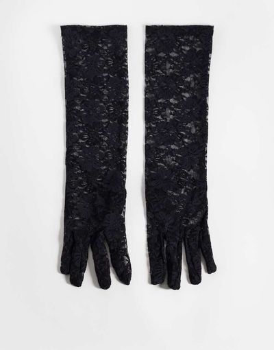 My Accessories My Accessories halloween long party gloves in black lace